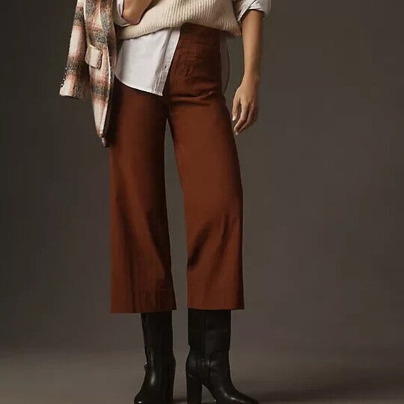 Anthropologie Maeve 30P The Colette Cropped Wide-Leg Pants...
